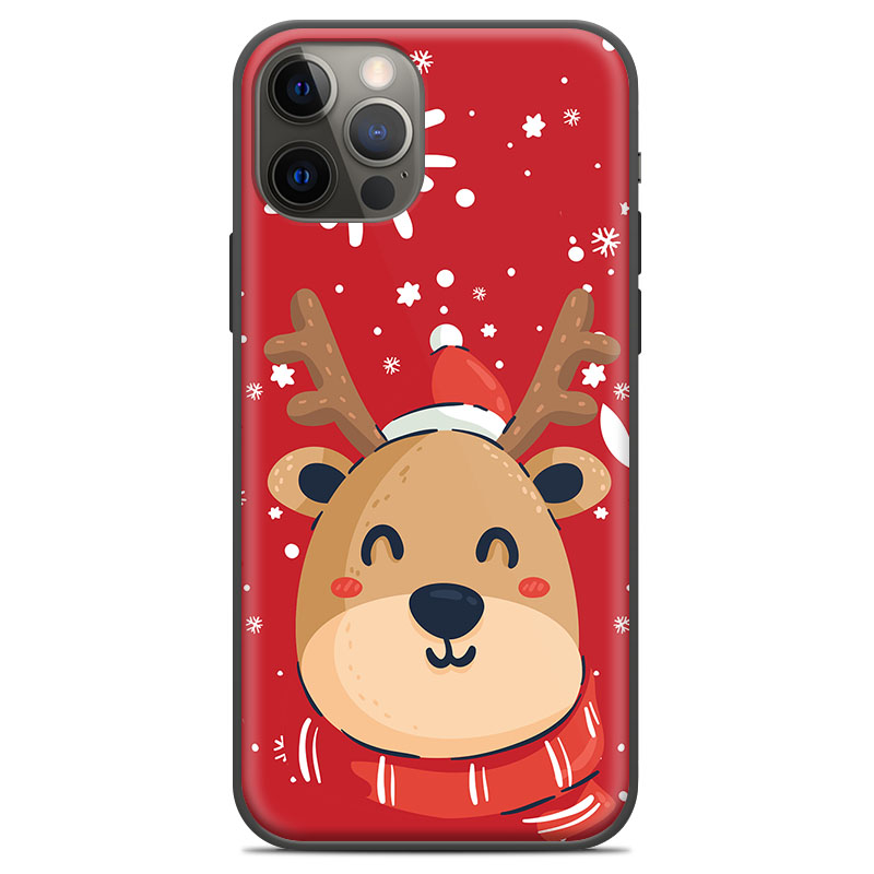 Θήκη Premium Apple iphone 13 Pro Max Red Christmas Deer Μαύρη - Image 2