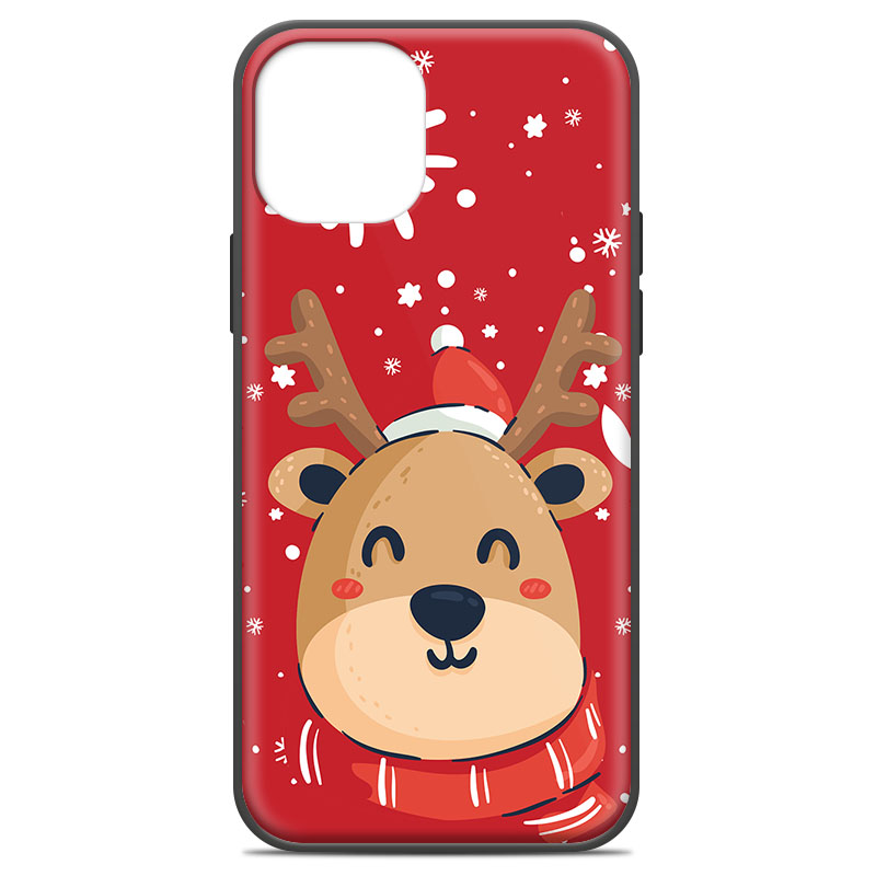 Θήκη Premium Apple iphone 13 Pro Max Red Christmas Deer Μαύρη - Image 3