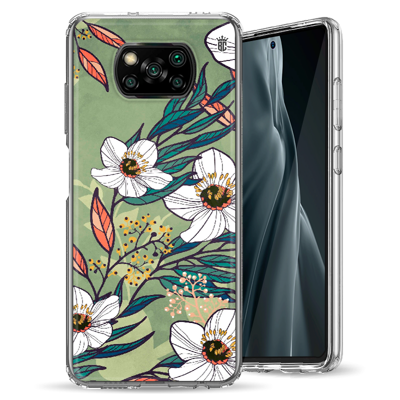 Θήκη Back Cover Xiaomi Poco X3 / X3 Pro Flowers Green