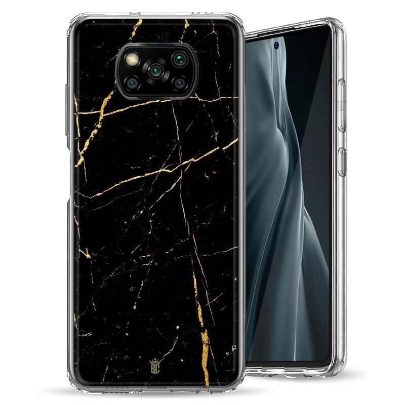 Θήκη Back Cover Xiaomi Poco X3 / X3 Pro Marble Black Gold
