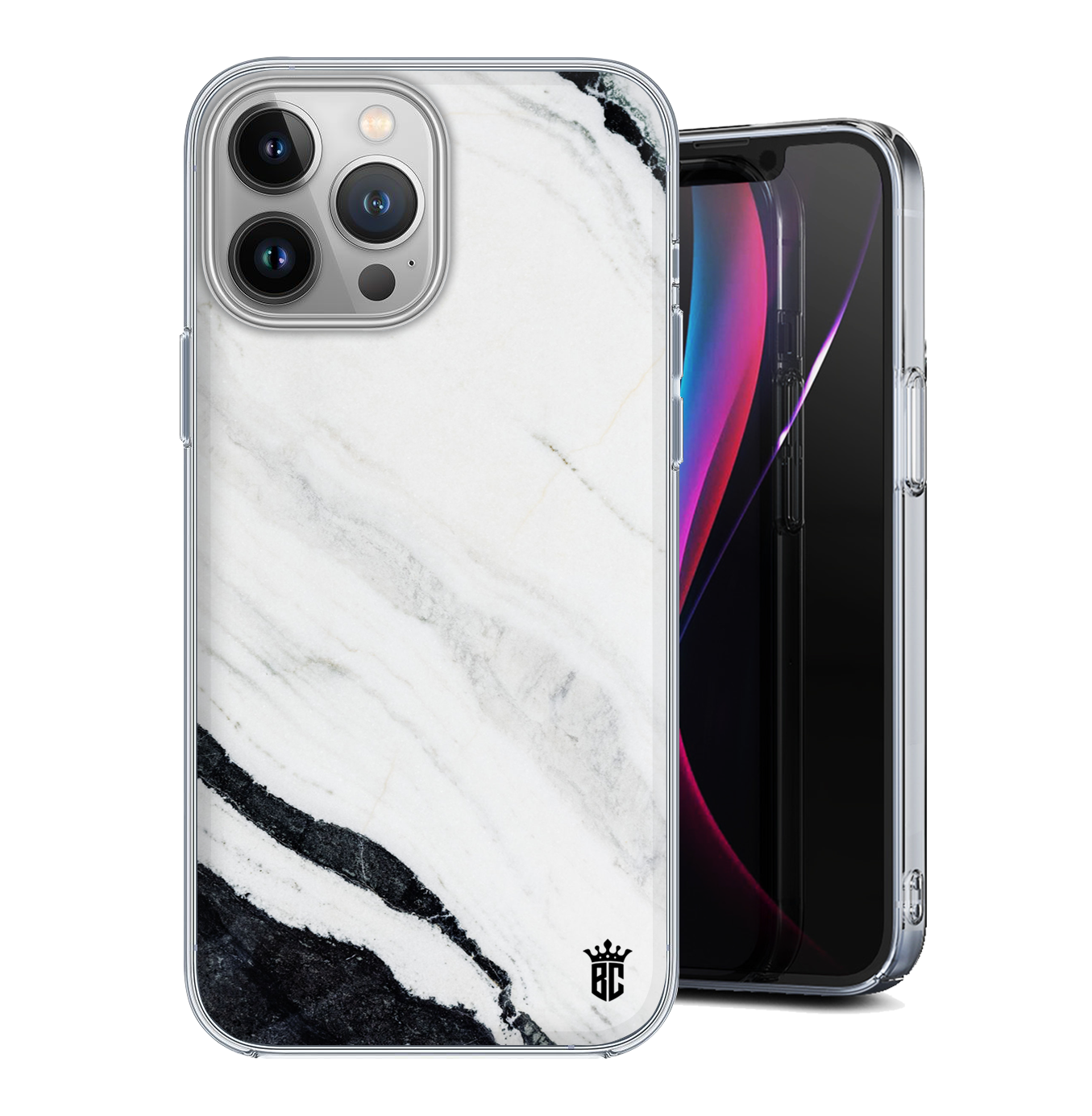 Θήκη Back Cover Apple iphone 13 Pro Max Marble Black White Lines