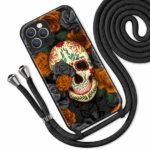 Θήκη Premium με λουράκι λαιμού Apple iphone 13 Pro Max Skull Tropical