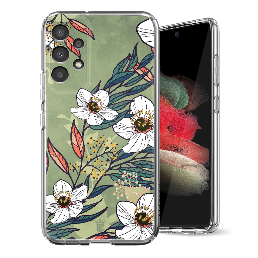 Θήκη Back Cover Samsung Galaxy A73 Flowers Green