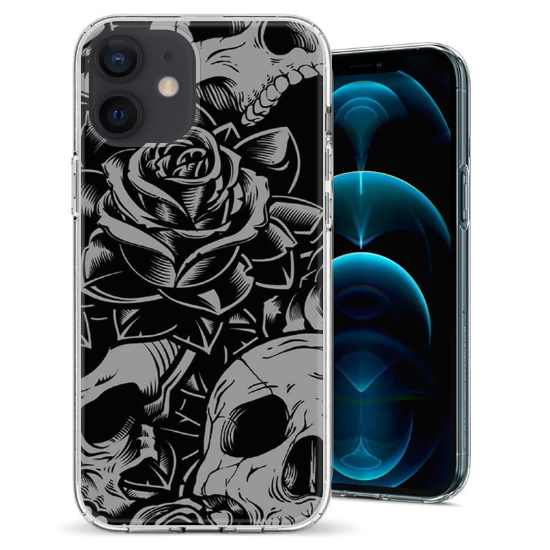 Θήκη Back Cover Apple iPhone 12 Skull Black D2
