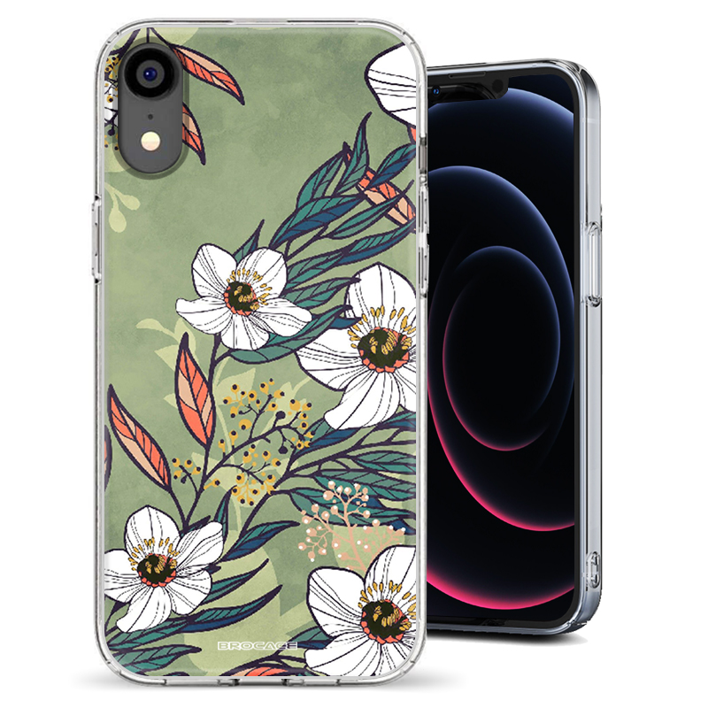 Θήκη Back Cover Appie iphone Xr Flowers Green