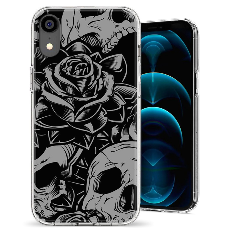 Θήκη Back Cover Apple iphone Xr Skull Black D2