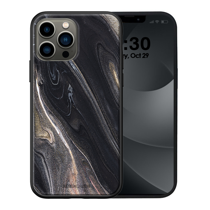 Θήκη Premium Apple iPhone 13 Pro Max Black liquid marble