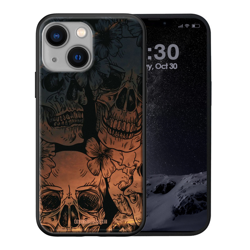 Θήκη Premium Apple iPhone 13 Skull Flowers D2