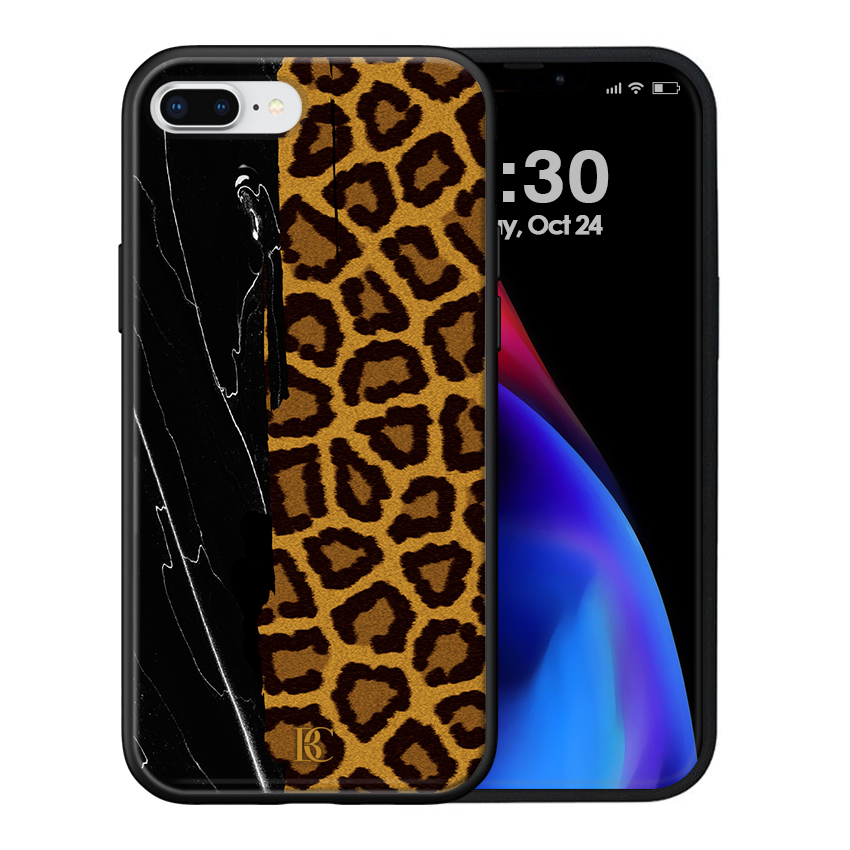 Θήκη Premium Apple iPhone 7 Plus 8 Plus Marble Black Leopard