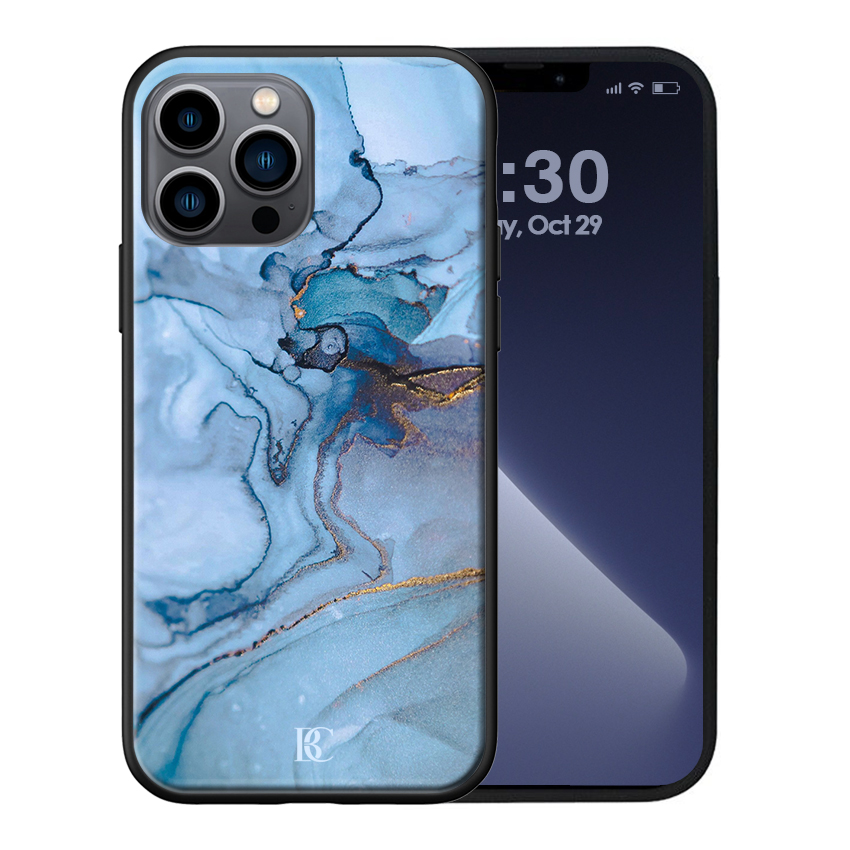 Θήκη Premium Apple iphone 12 Pro Max Marble Blue Gold