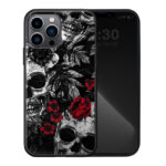Θήκη Premium Apple iphone 12 Pro Max Skull Flowers