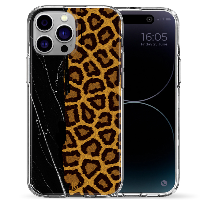 Θήκη Back Cover Apple iphone 14 Pro Marble Black Leopard
