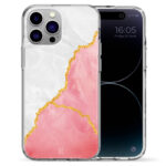 Θήκη Back Cover Apple iphone 14 Pro Marble Pink Gold White
