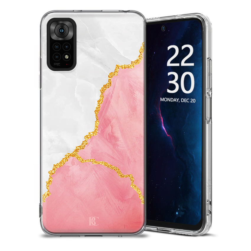 Θήκη Back Cover Xiaomi Poco M4 Pro 5G Redmi Note 11 5G 11T 5G Marble Pink Gold White