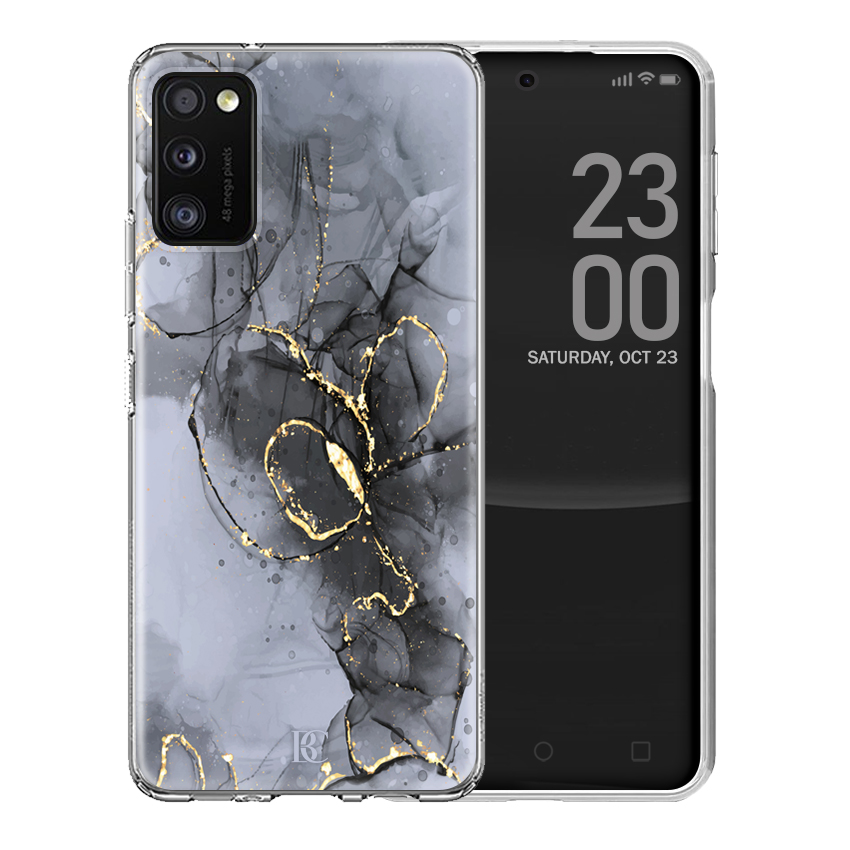 Θήκη Σιλικόνης Samsung Galaxy A41 Marble Gray Gold