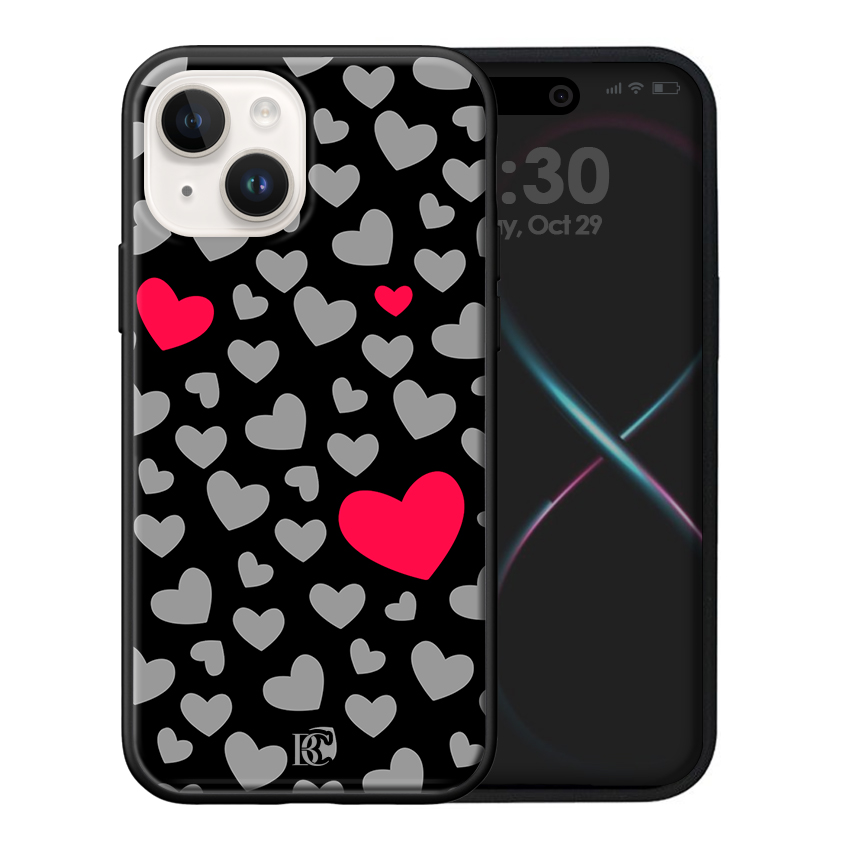 Θήκη Premium Apple iPhone 14 Plus Valentine Heart Gray Red