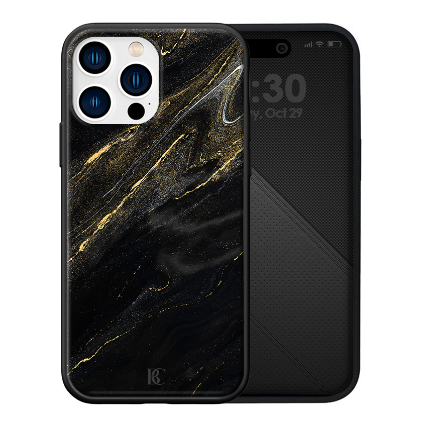 Θήκη Premium Apple iPhone 14 Pro Max Marble Black Gold