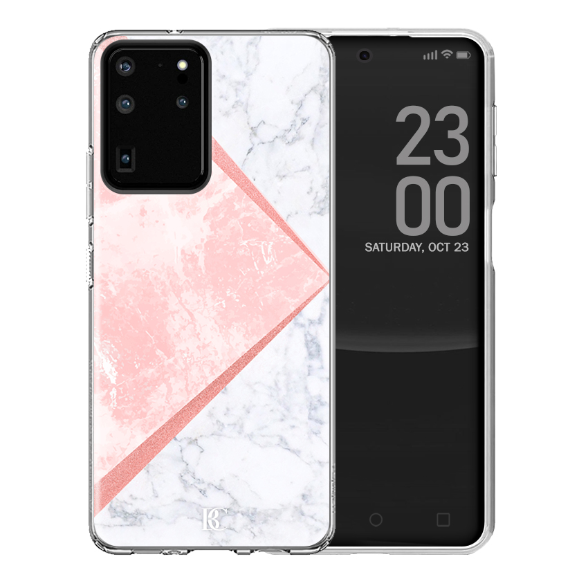 Θήκη Σιλικόνης Samsung Galaxy S20 Ultra Marble Pink Glitter A