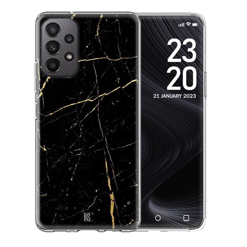 Θήκη Back Cover Samsung Galaxy A23 Marble Black Gold