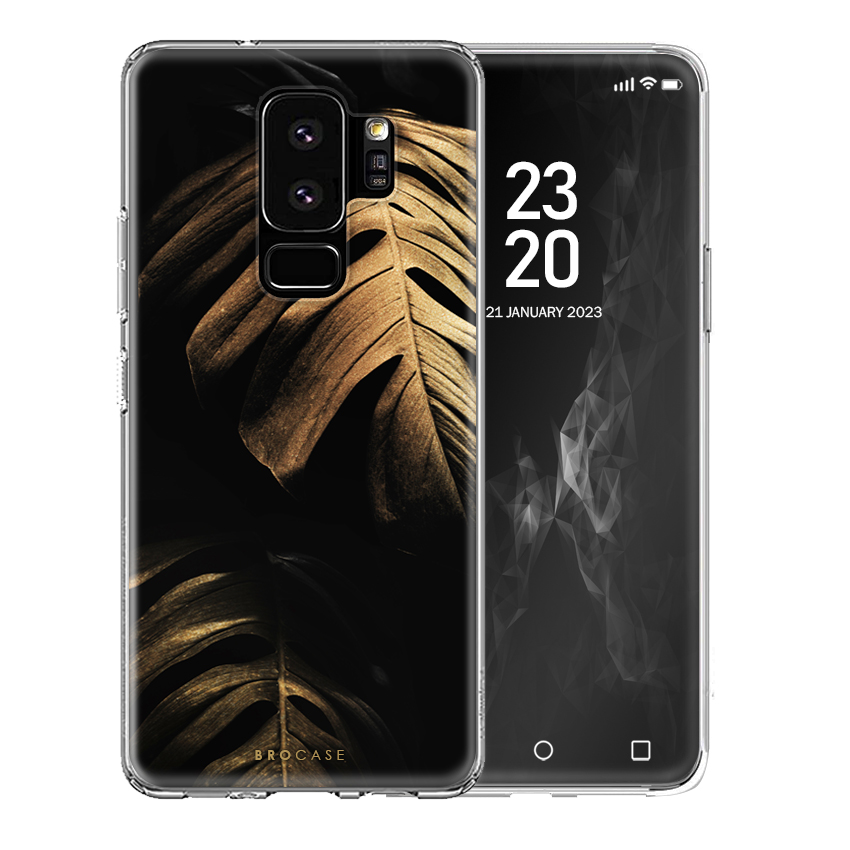 Θήκη Back Cover Samsung Galaxy S9 Tropical flowers Black Gold