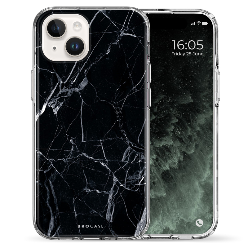 Θήκη Back Cover Apple iPhone Apple iPhone 15 Marble Black White Lines 2.png
