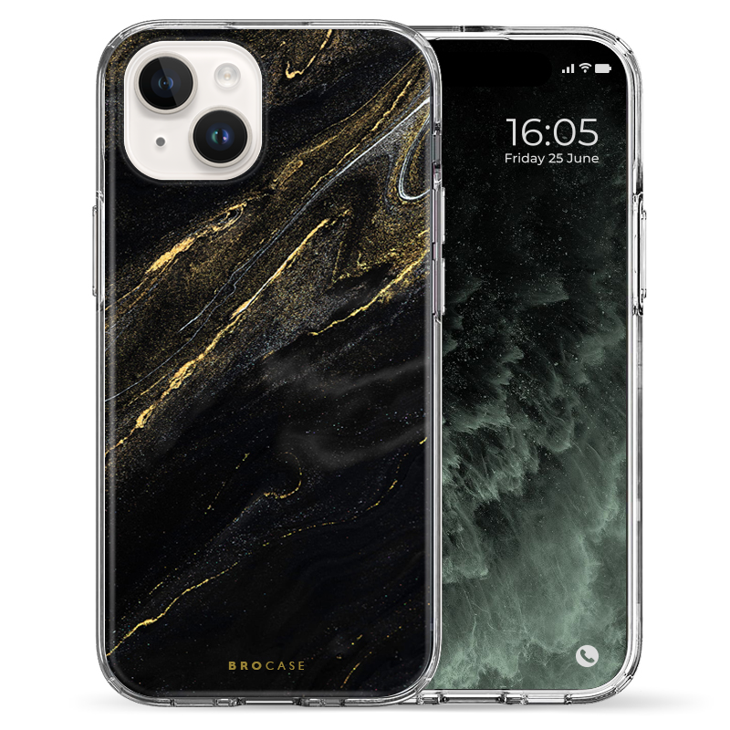 Θήκη Back Cover Apple iPhone Apple iPhone 15 Marble Dust Black Gold 2.png
