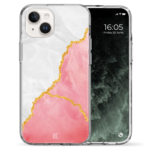 Θήκη Back Cover Apple iPhone Apple iPhone 15 Marble Pink Gold White 1.png