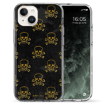 Θήκη Back Cover Apple iPhone Apple iPhone 15 Pattern Skull Black Gold 1.png