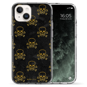 Θήκη Back Cover Apple iPhone Apple iPhone 15 Pattern Skull Black Gold 1.png