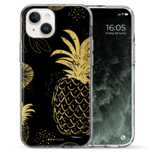 Θήκη Back Cover Apple iPhone Apple iPhone 15 Pineapple Black Gold 1.png