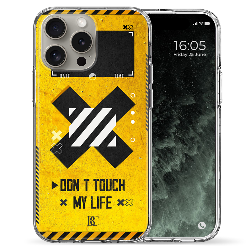 Θήκη Back Cover Apple iPhone Apple iPhone 15 Pro Max Dont Touch My Life Yellow 2.png