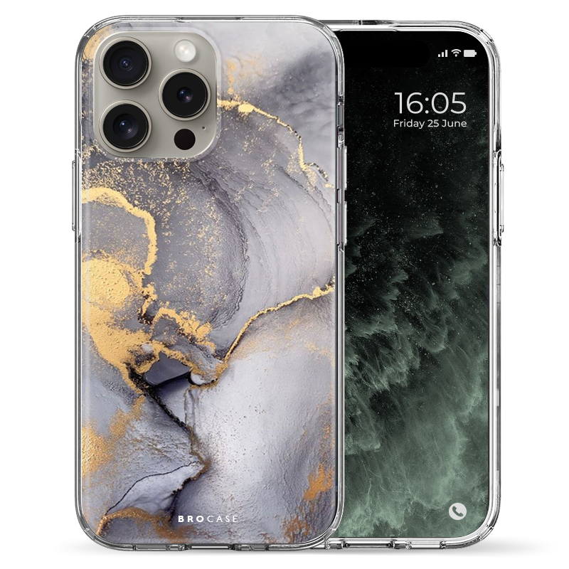 Θήκη Back Cover Apple iPhone Apple iPhone 15 Pro Max Marble Gray Gold 1.png