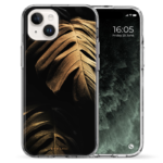 Θήκη Back Cover Apple iPhone Apple iPhone 15 Tropical Flowers Black Gold 1.png